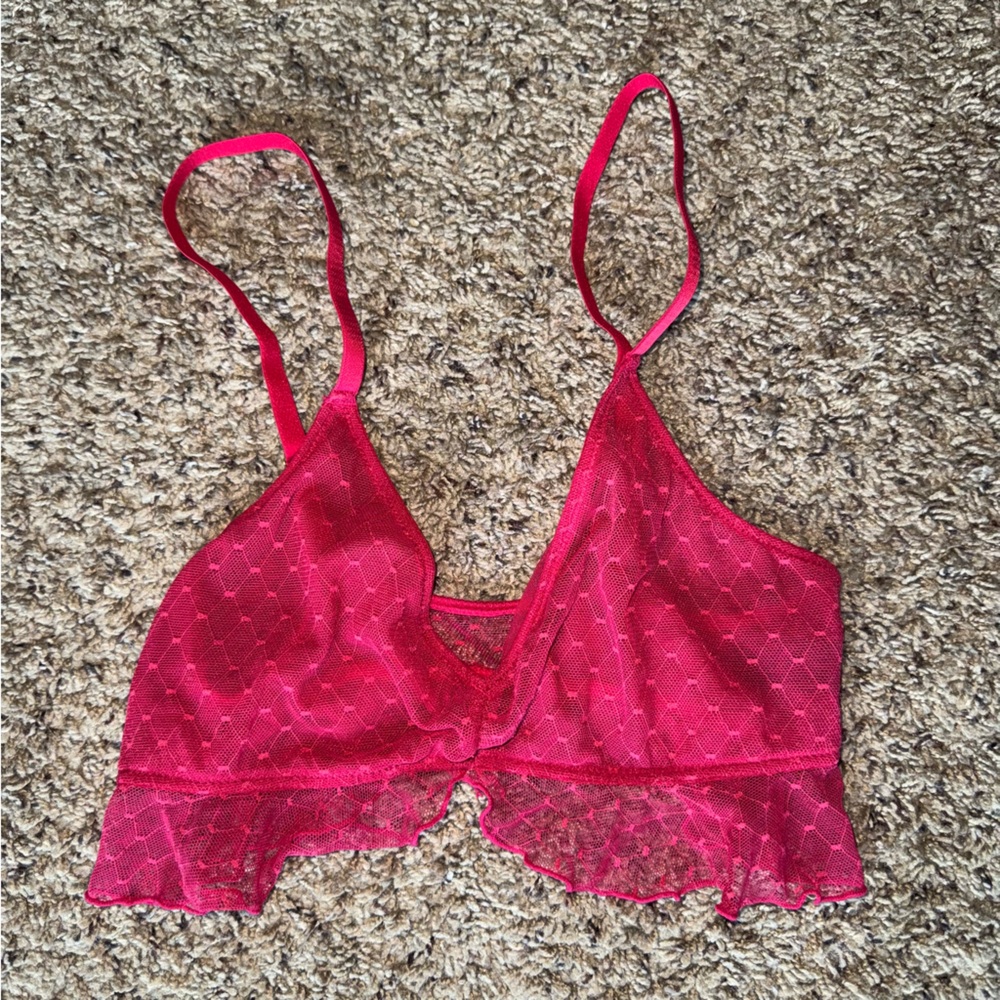BootayBag Red Ruffle Lace Bralette